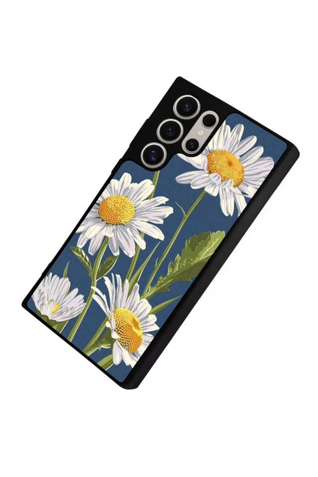 Samsung Galaxy S22 Ultra Uyumlu Papatya Tasarımlı Glossy Premium Kılıf