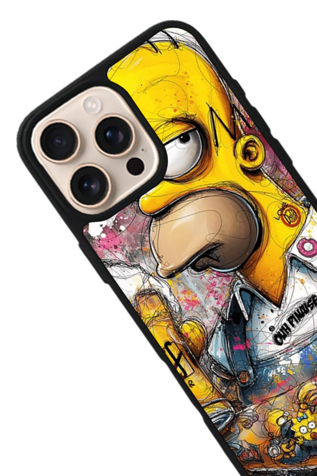 iPhone 14 Pro Max Uyumlu The Simpsons Tasarımlı Glossy Premium Kılıf