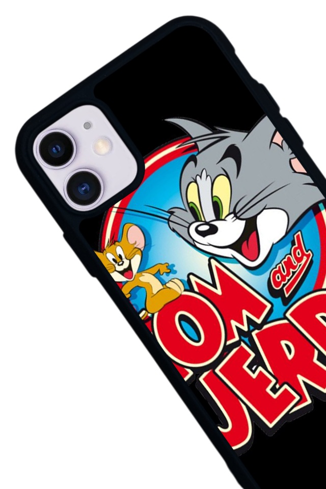 iPhone 11 Uyumlu Tom And Jerry Tasarımlı Glossy Premium Kılıf