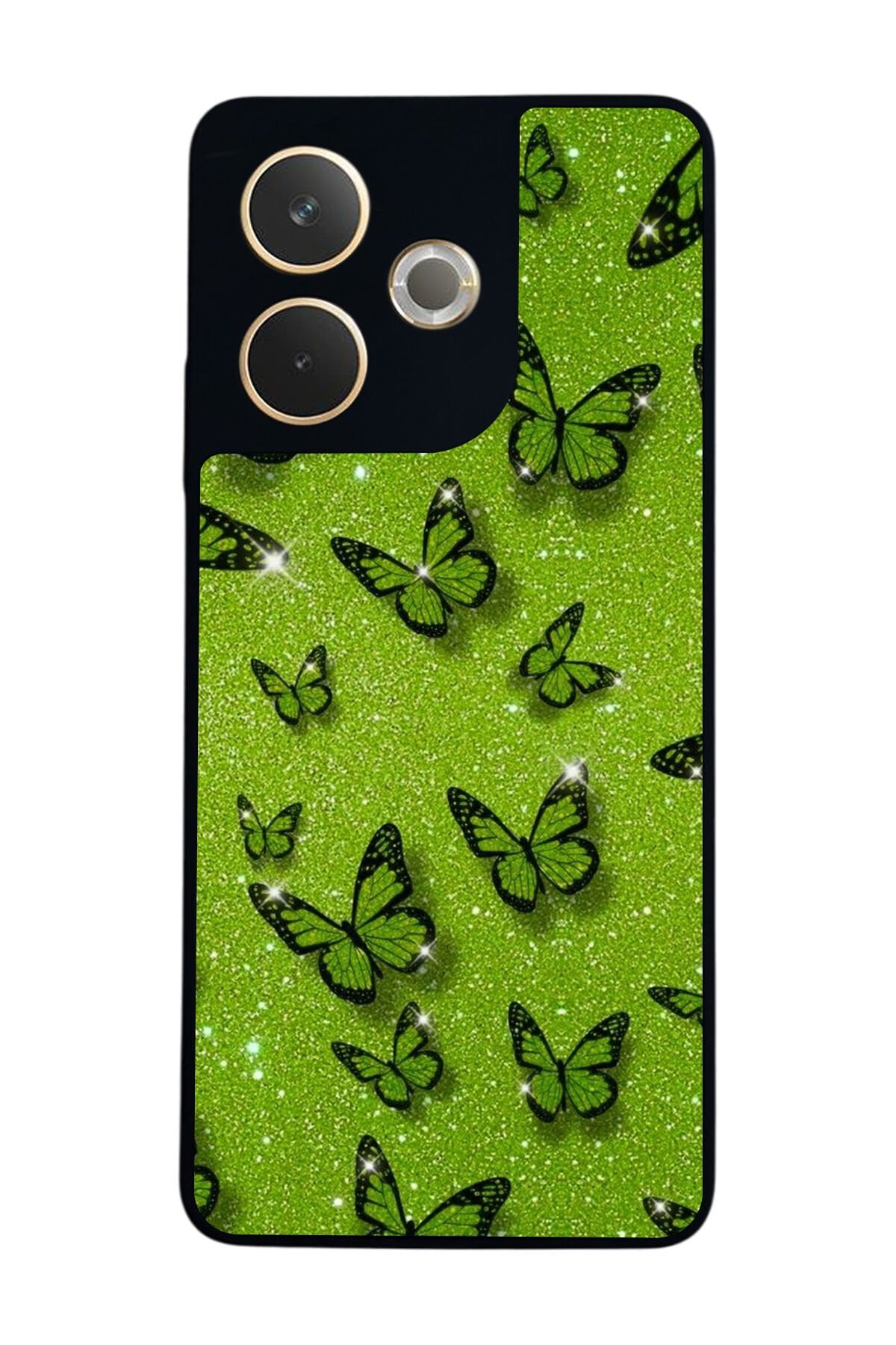 Oppo A5 Pro Uyumlu Kelebek Tasarımlı Glossy Premium Kılıf