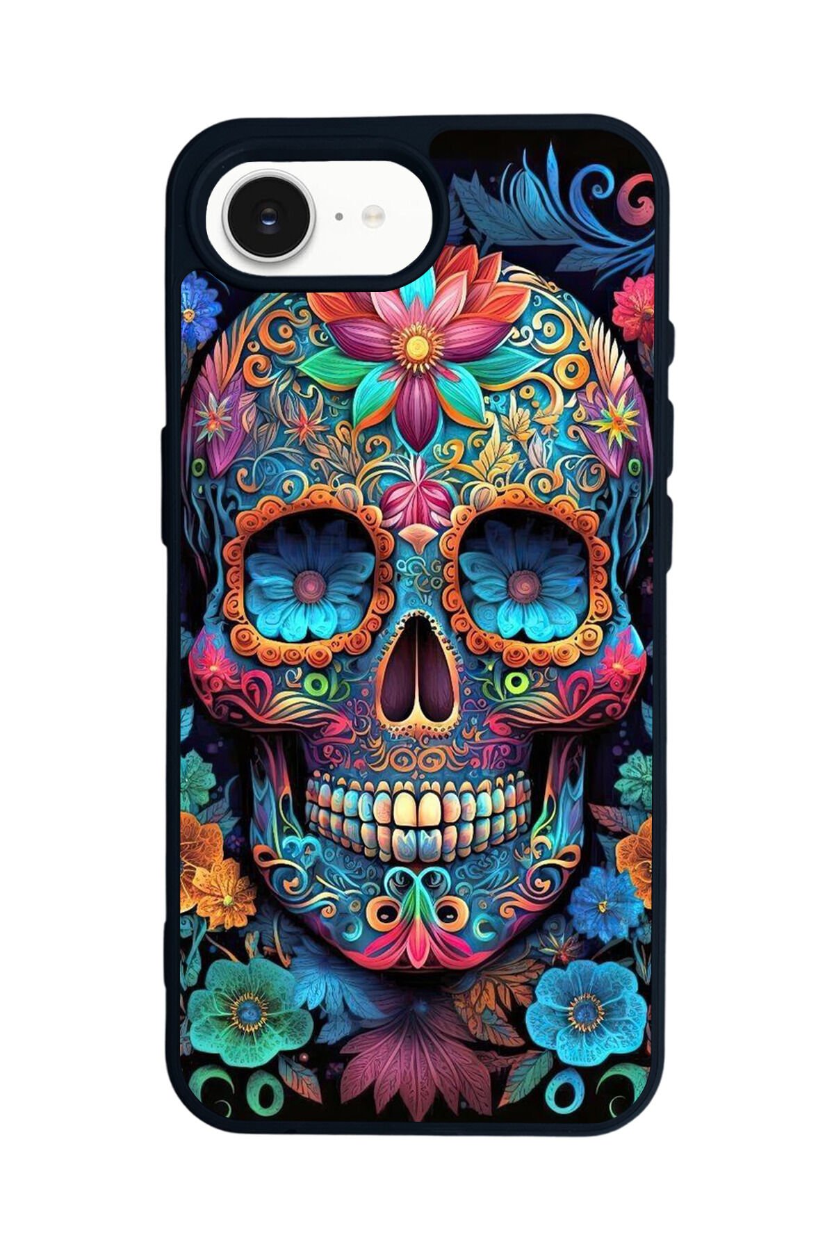 iPhone 16E Uyumlu KuruKafa Tasarımlı Glossy Premium Kılıf