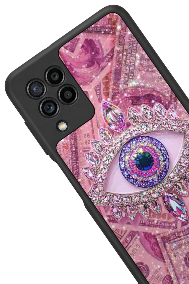 Samsung Galaxy M32 Uyumlu Göz Tasarımlı Glossy Premium Kılıf
