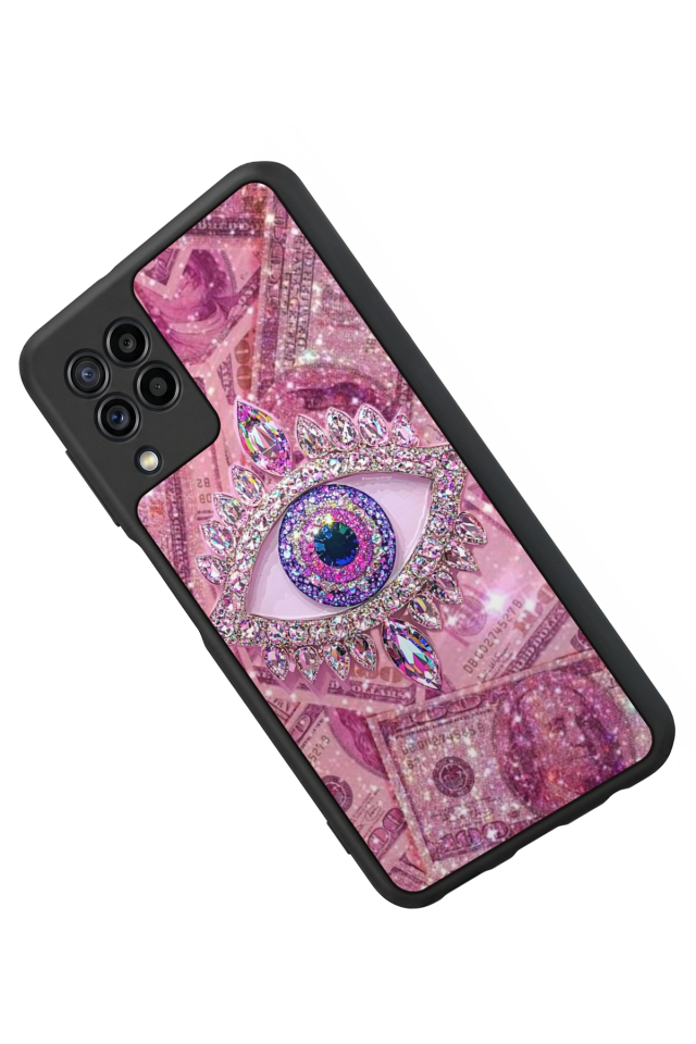 Samsung Galaxy M32 Uyumlu Göz Tasarımlı Glossy Premium Kılıf