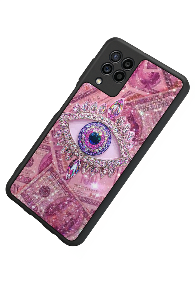 Samsung Galaxy M32 Uyumlu Göz Tasarımlı Glossy Premium Kılıf