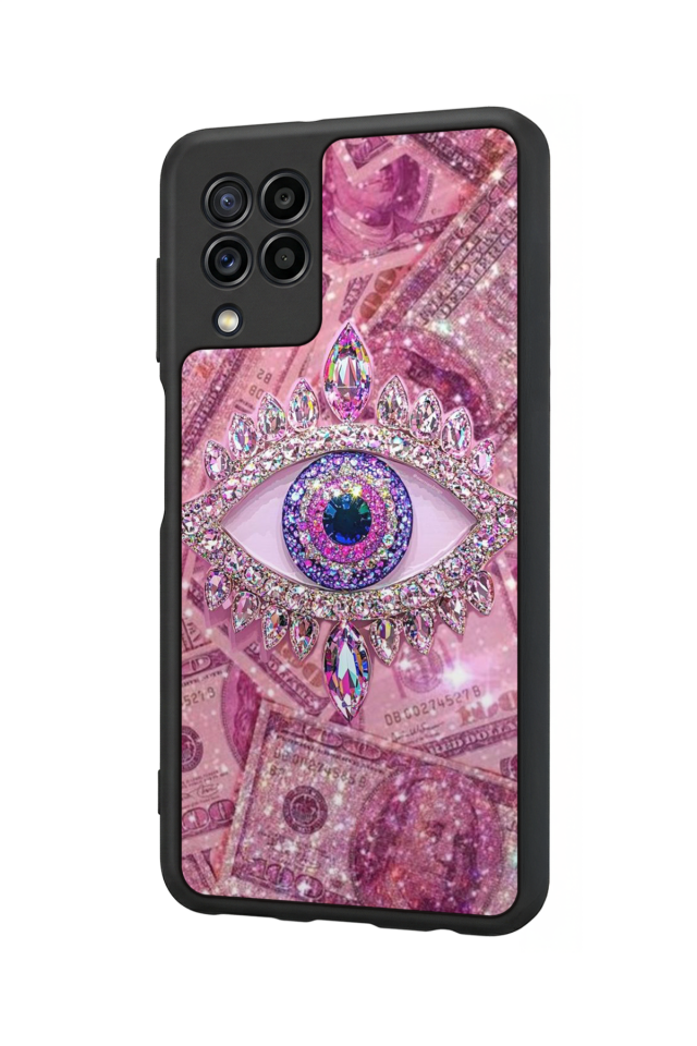 Samsung Galaxy M32 Uyumlu Göz Tasarımlı Glossy Premium Kılıf