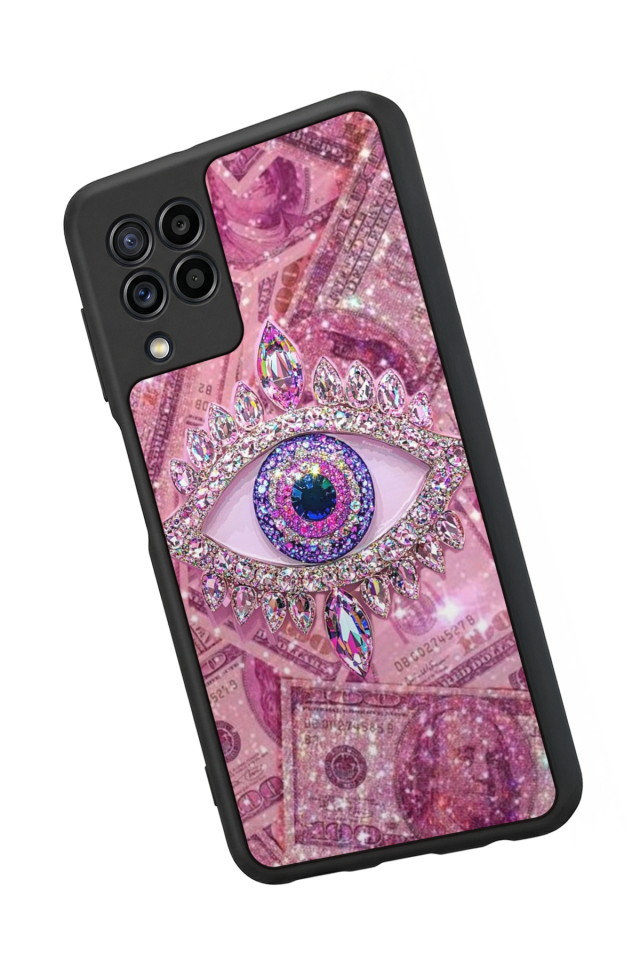 Samsung Galaxy M32 Uyumlu Göz Tasarımlı Glossy Premium Kılıf