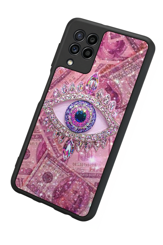 Samsung Galaxy M32 Uyumlu Göz Tasarımlı Glossy Premium Kılıf