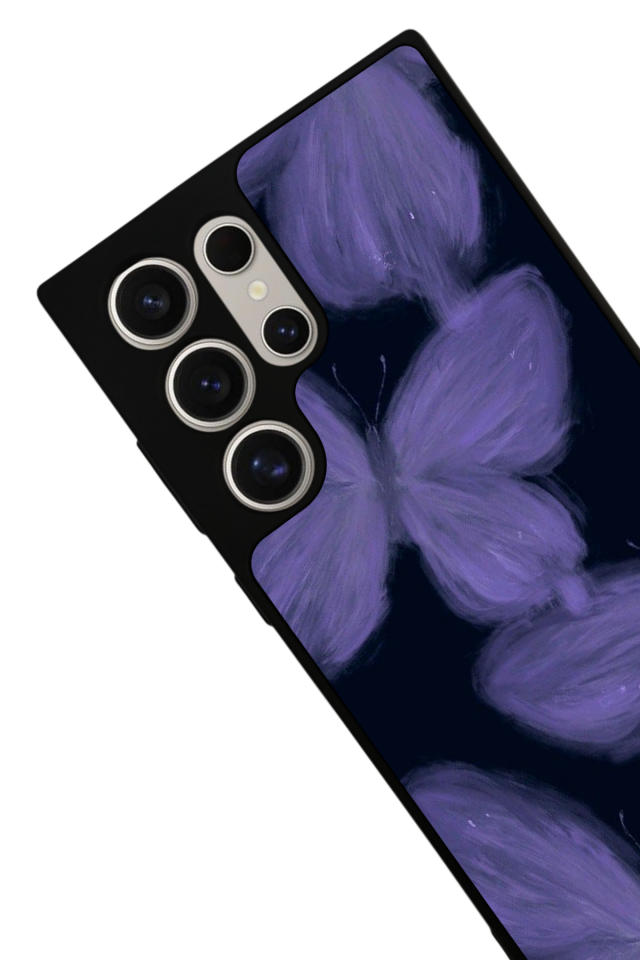 Samsung Galaxy S22 Ultra Uyumlu Kelebek Tasarımlı Glossy Premium Kılıf