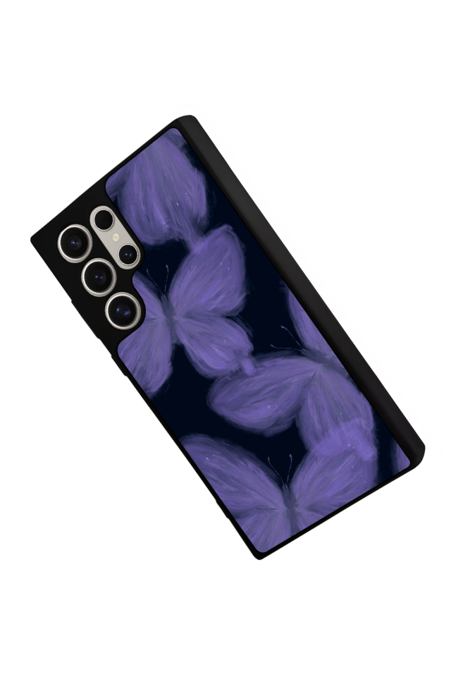 Samsung Galaxy S22 Ultra Uyumlu Kelebek Tasarımlı Glossy Premium Kılıf