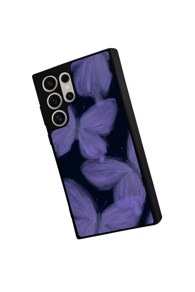 Samsung Galaxy S22 Ultra Uyumlu Kelebek Tasarımlı Glossy Premium Kılıf