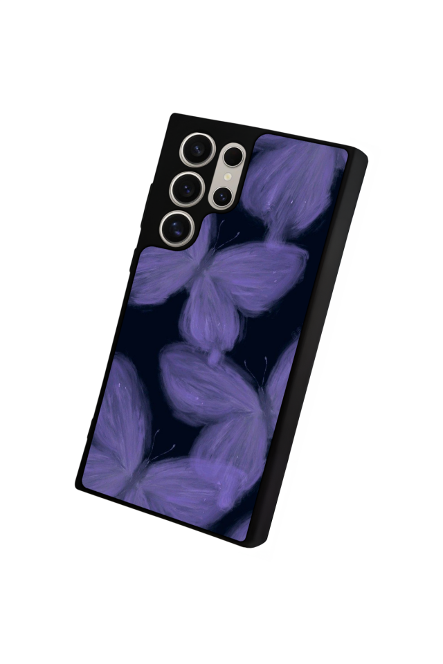 Samsung Galaxy S22 Ultra Uyumlu Kelebek Tasarımlı Glossy Premium Kılıf