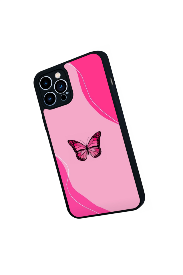 iPhone 13 Pro Max Uyumlu Kelebek Tasarımlı Glossy Premium Kılıf