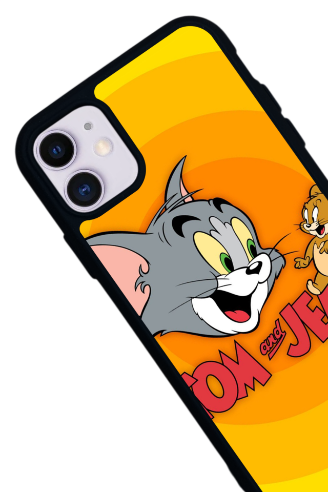iPhone 11 Uyumlu Tom And Jerry Tasarımlı Glossy Premium Kılıf