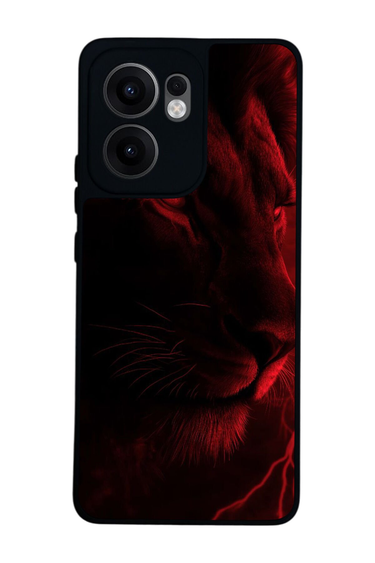Oppo Reno 13F Uyumlu Aslan Tasarımlı Glossy Premium Kılıf