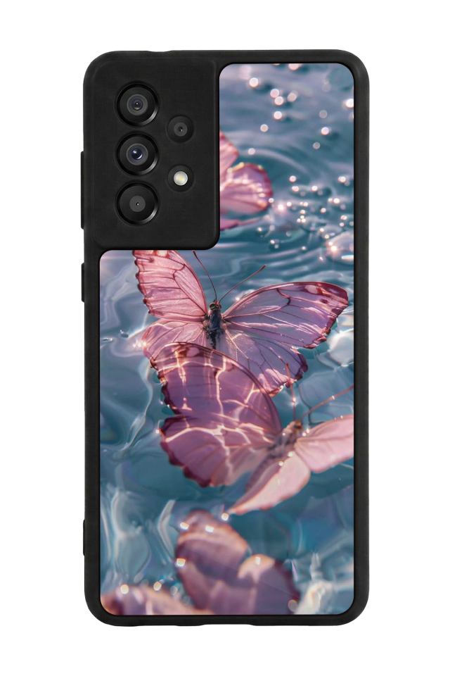 Samsung Galaxy A73 Uyumlu Kelebek Tasarımlı Glossy Premium Kılıf