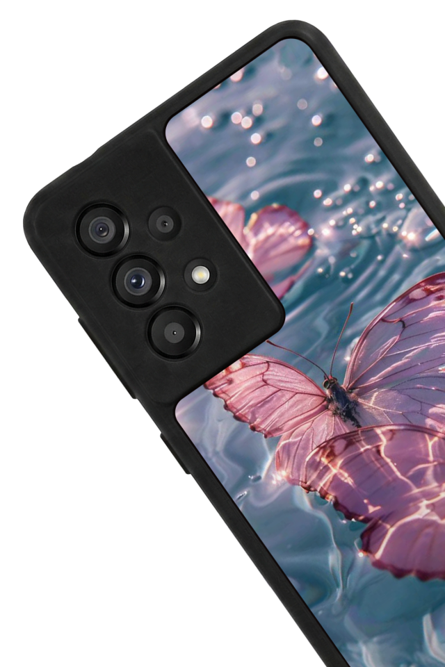 Samsung Galaxy A73 Uyumlu Kelebek Tasarımlı Glossy Premium Kılıf
