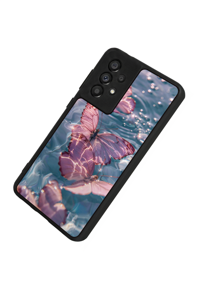Samsung Galaxy A73 Uyumlu Kelebek Tasarımlı Glossy Premium Kılıf