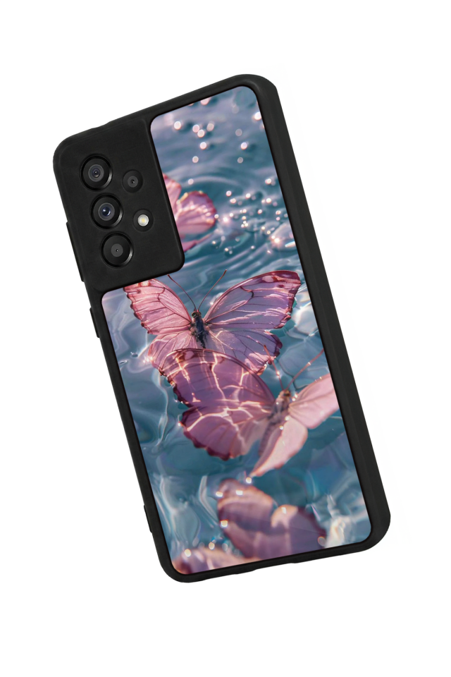 Samsung Galaxy A73 Uyumlu Kelebek Tasarımlı Glossy Premium Kılıf