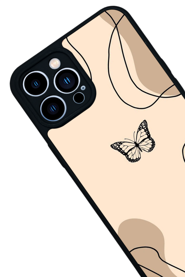 iPhone 13 Pro Max Uyumlu Kelebek Tasarımlı Glossy Premium Kılıf