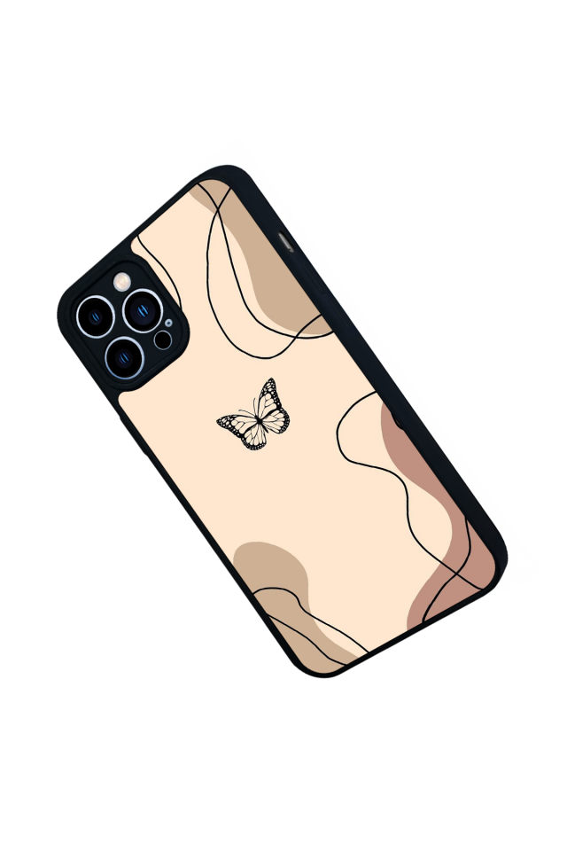 iPhone 13 Pro Max Uyumlu Kelebek Tasarımlı Glossy Premium Kılıf