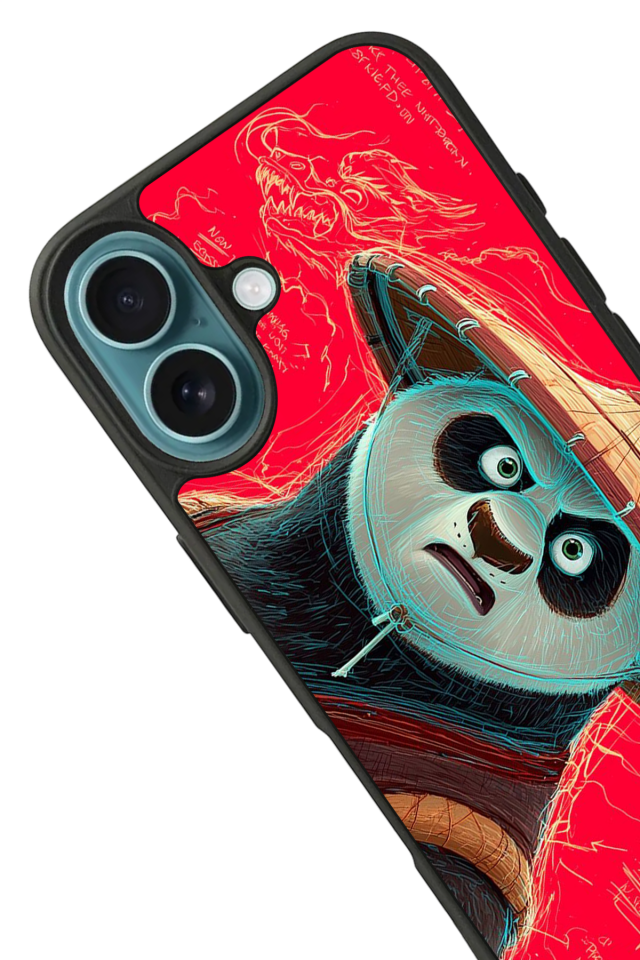 iPhone 16 Uyumlu Kung Fu Panda Tasarımlı Glossy Premium Kılıf