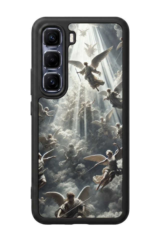 Infinix Hot 60 Pro Plus Uyumlu Melek Tasarımlı Glossy Premium Kılıf