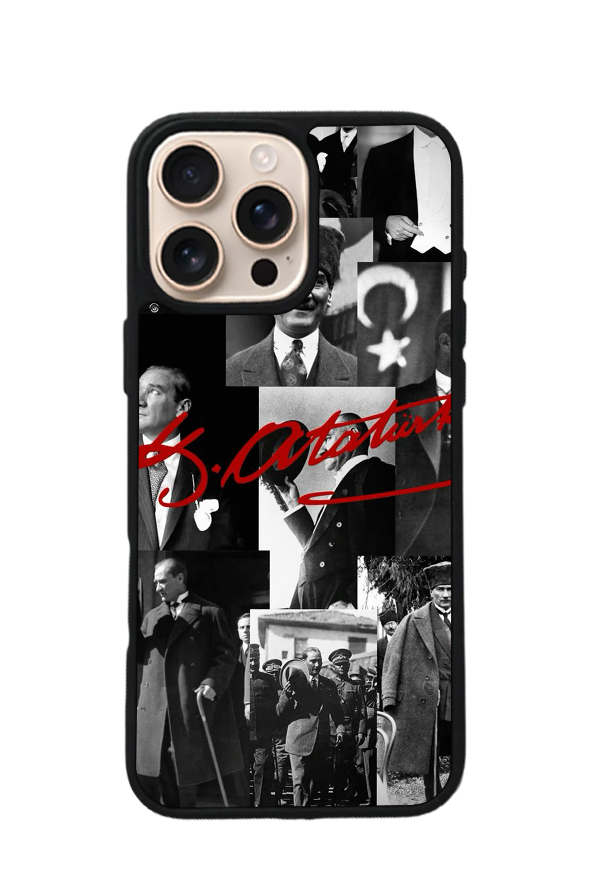 iPhone 16 Pro Max Uyumlu Mustafa Kemal Ataturk Tasarımlı Glossy Premium Kılıf