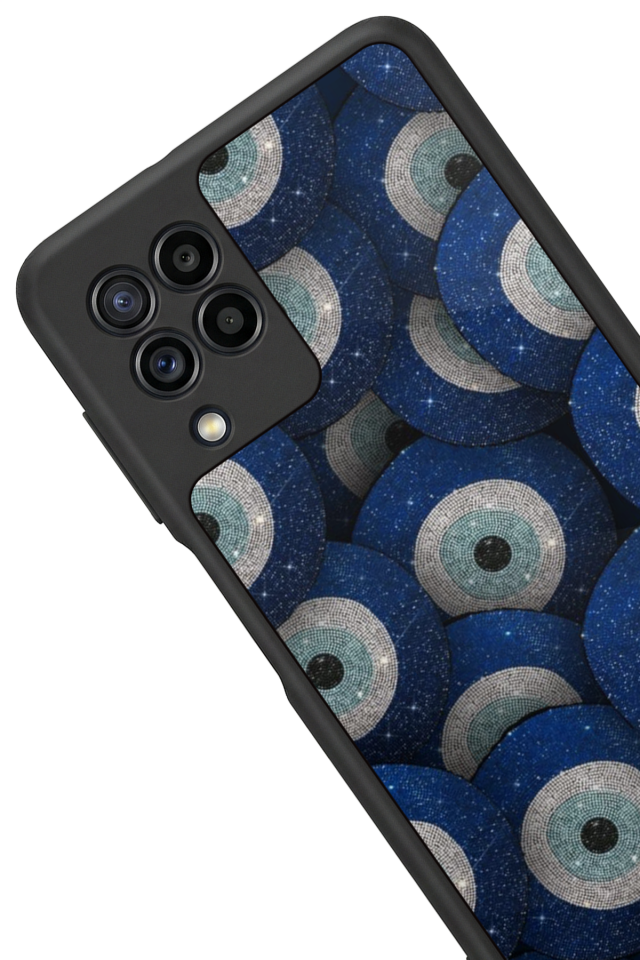 Samsung Galaxy M22 Uyumlu Nazar Tasarımlı Glossy Premium Kılıf
