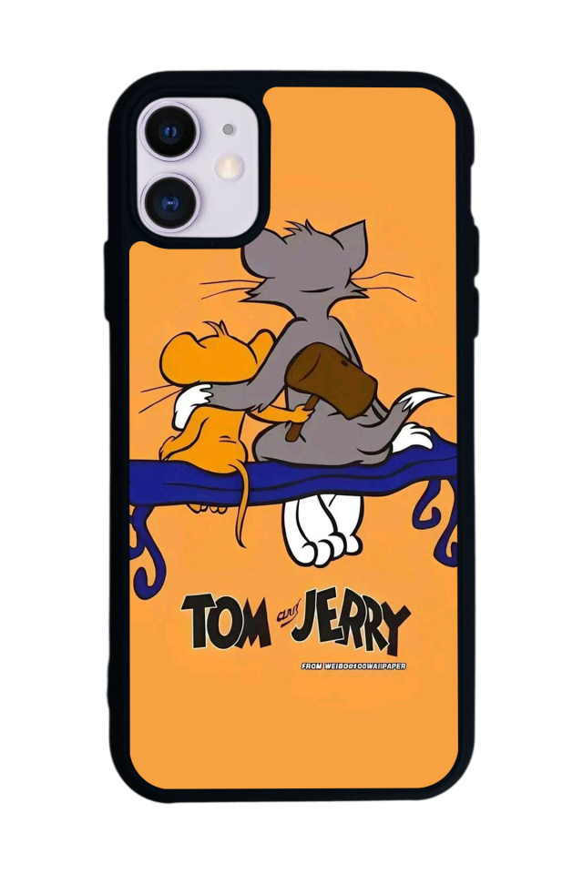 iPhone 11 Uyumlu Tom And Jerry Tasarımlı Glossy Premium Kılıf