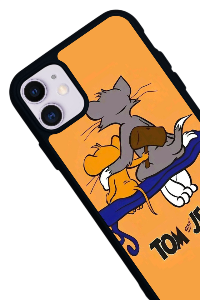 iPhone 11 Uyumlu Tom And Jerry Tasarımlı Glossy Premium Kılıf