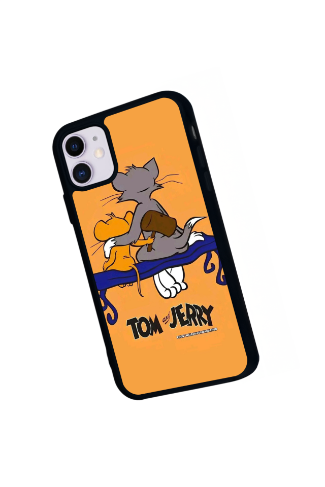 iPhone 11 Uyumlu Tom And Jerry Tasarımlı Glossy Premium Kılıf