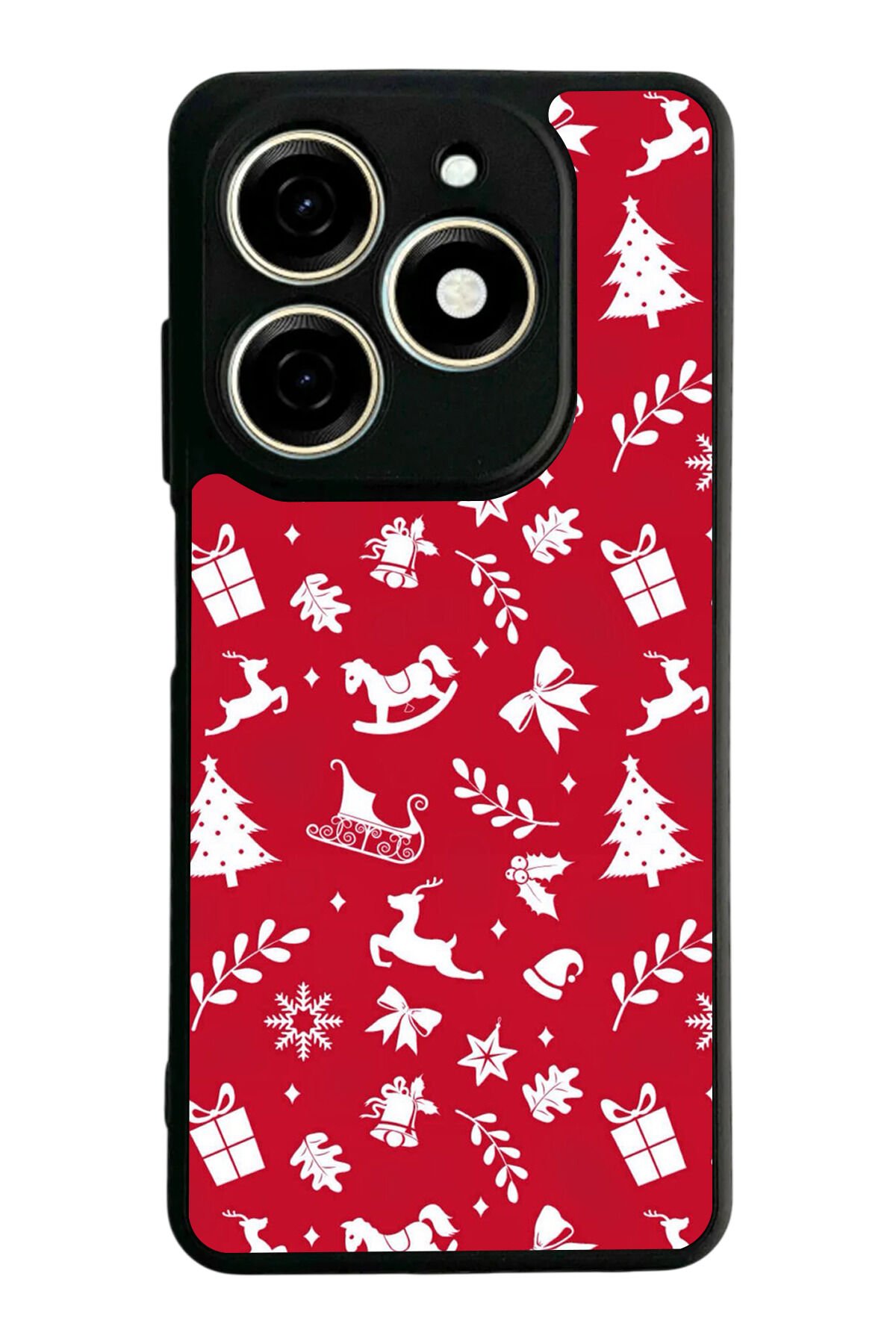 Infınıx Smart 8 Pro Uyumlu Yilbasi Christmas Tasarımlı Glossy Premium Kılıf