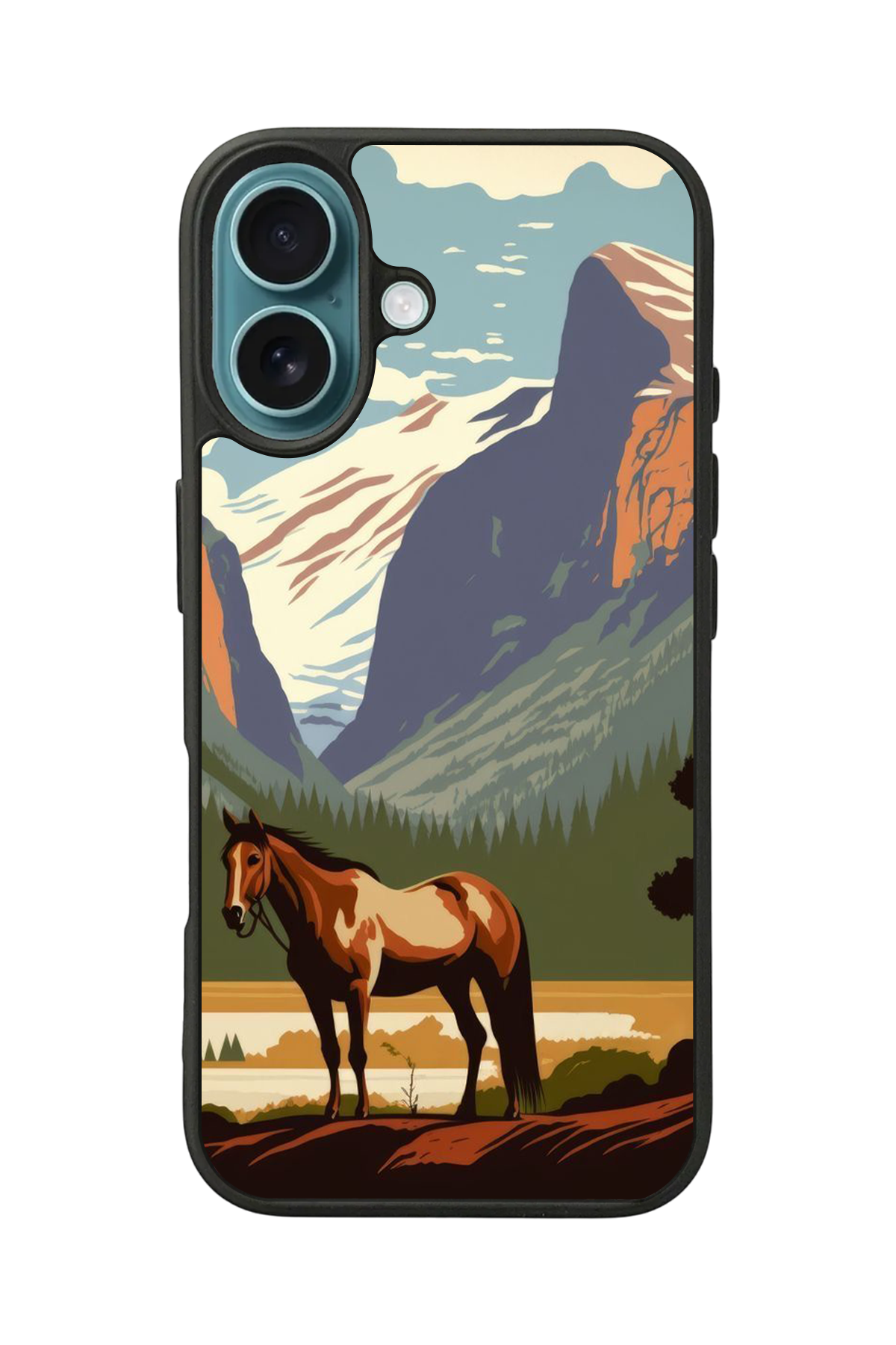 iPhone 16 Plus Uyumlu At Horse Tasarımlı Glossy Premium Kılıf