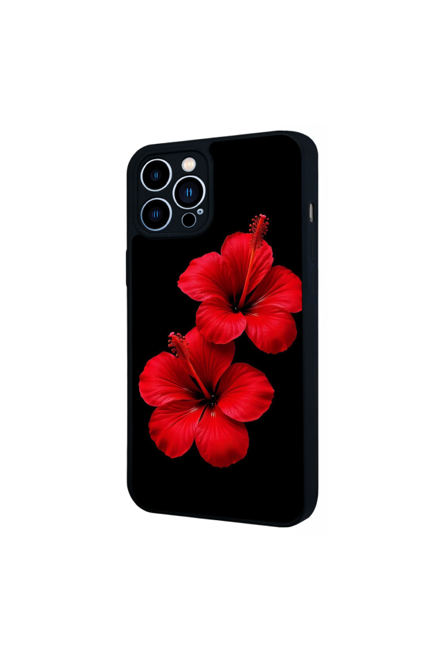 iPhone 12 Pro Max Uyumlu Cicek Tasarımlı Glossy Premium Kılıf