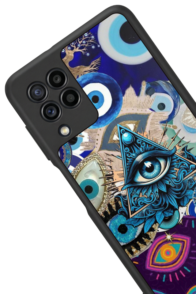 Samsung Galaxy M32 Uyumlu Göz Tasarımlı Glossy Premium Kılıf