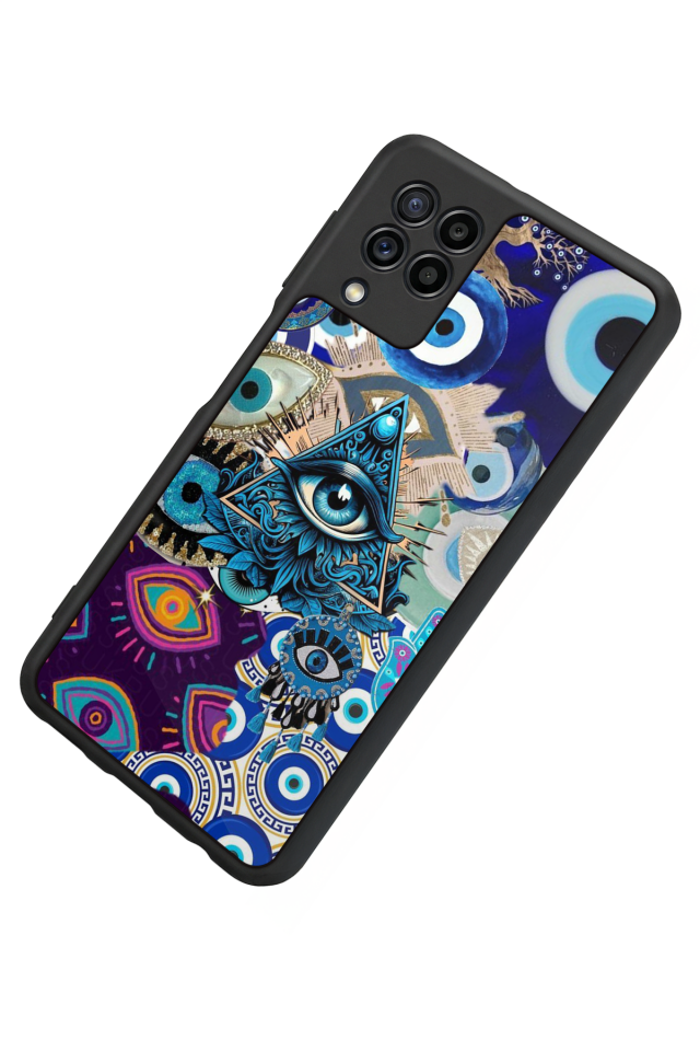 Samsung Galaxy M32 Uyumlu Göz Tasarımlı Glossy Premium Kılıf
