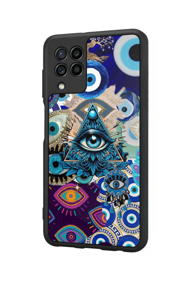 Samsung Galaxy M32 Uyumlu Göz Tasarımlı Glossy Premium Kılıf