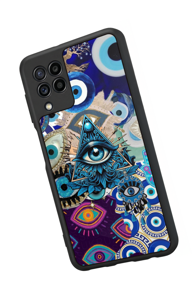 Samsung Galaxy M32 Uyumlu Göz Tasarımlı Glossy Premium Kılıf