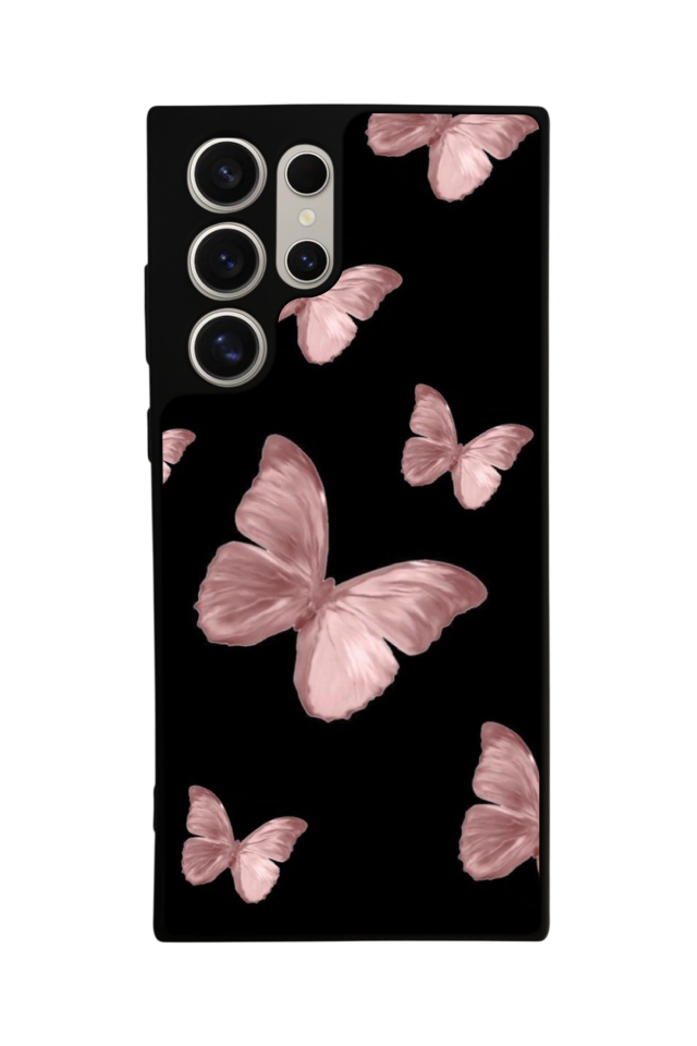 Samsung Galaxy S22 Ultra Uyumlu Kelebek Tasarımlı Glossy Premium Kılıf
