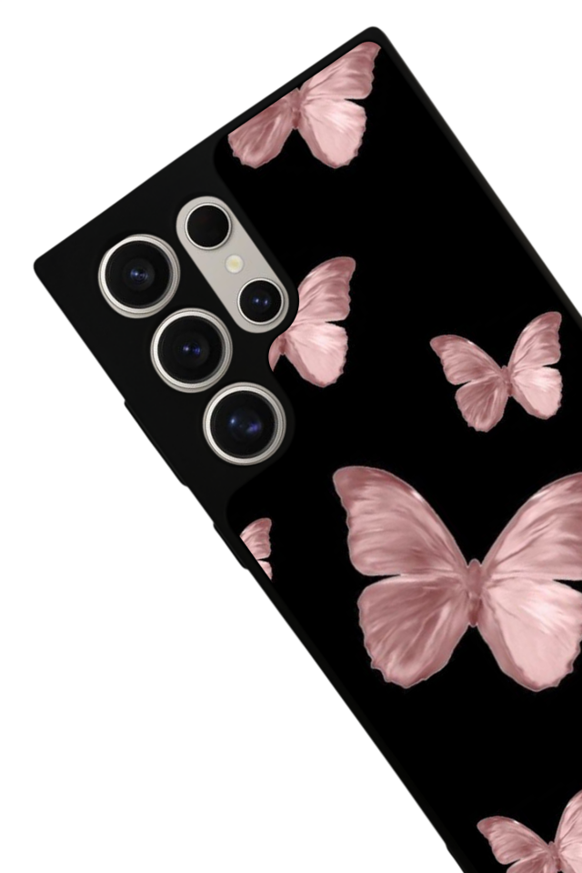 Samsung Galaxy S22 Ultra Uyumlu Kelebek Tasarımlı Glossy Premium Kılıf