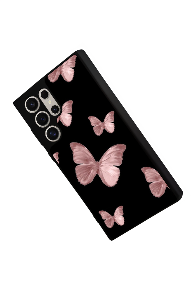 Samsung Galaxy S22 Ultra Uyumlu Kelebek Tasarımlı Glossy Premium Kılıf