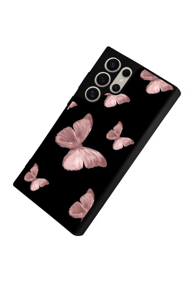 Samsung Galaxy S22 Ultra Uyumlu Kelebek Tasarımlı Glossy Premium Kılıf