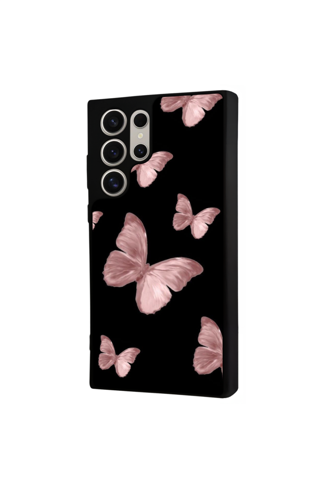 Samsung Galaxy S22 Ultra Uyumlu Kelebek Tasarımlı Glossy Premium Kılıf