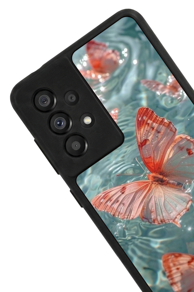 Samsung Galaxy A73 Uyumlu Kelebek Tasarımlı Glossy Premium Kılıf