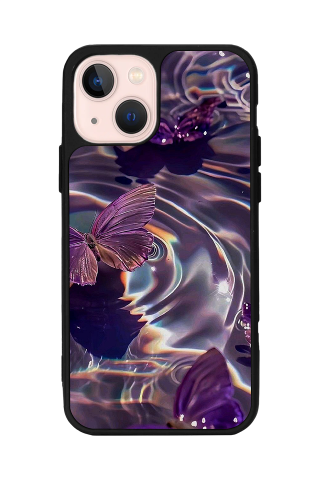 iPhone 14 Plus Uyumlu Kelebek Tasarımlı Glossy Premium Kılıf