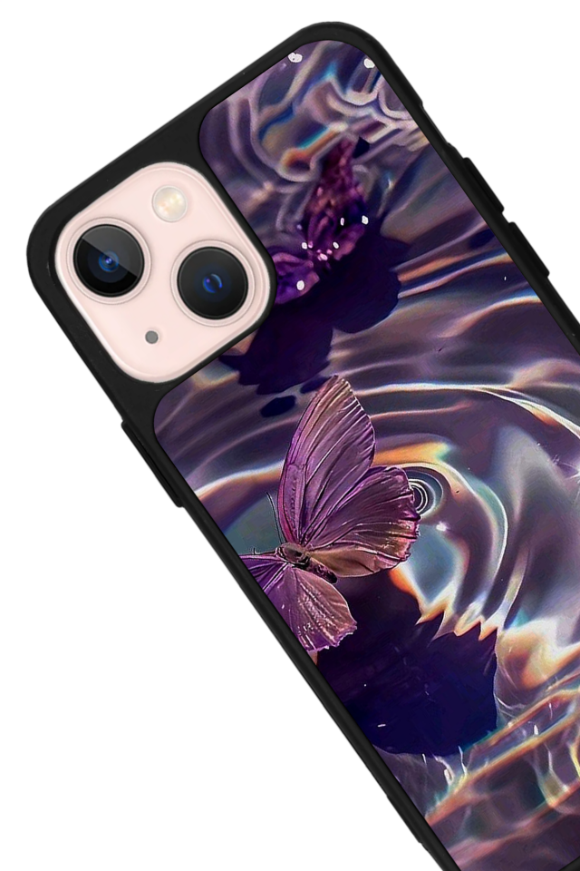 iPhone 14 Plus Uyumlu Kelebek Tasarımlı Glossy Premium Kılıf