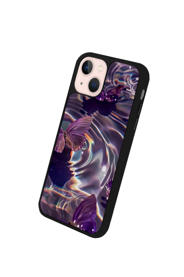 iPhone 14 Plus Uyumlu Kelebek Tasarımlı Glossy Premium Kılıf