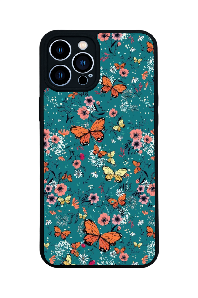iPhone 13 Pro Max Uyumlu Kelebek Tasarımlı Glossy Premium Kılıf