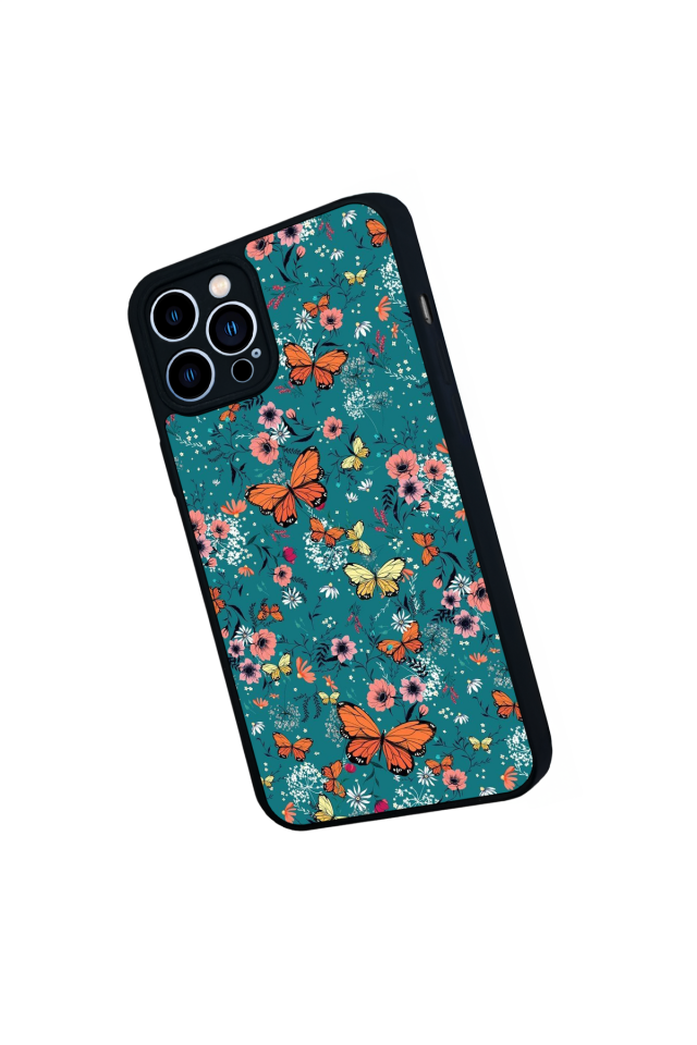 iPhone 13 Pro Max Uyumlu Kelebek Tasarımlı Glossy Premium Kılıf