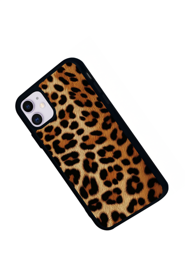 iPhone 11 Uyumlu Leopar Tasarımlı Glossy Premium Kılıf